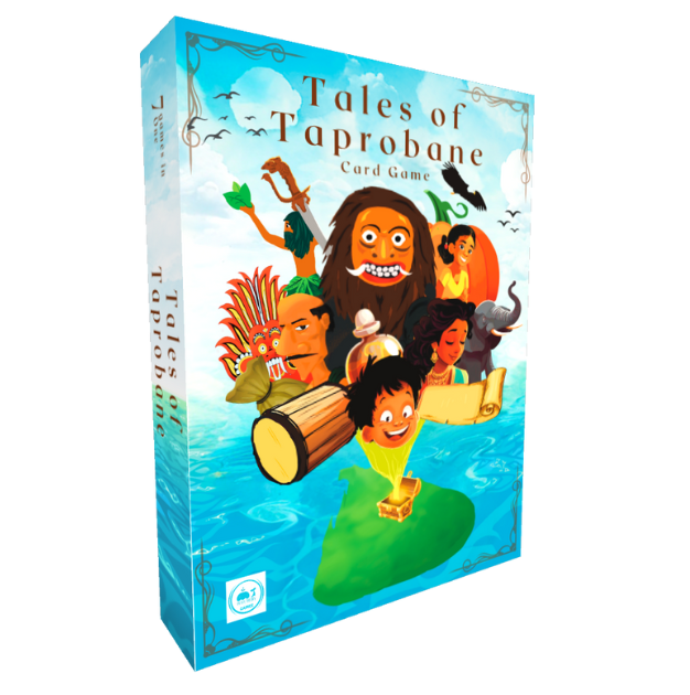 Tales of Taprobane Card Game, board game, interactive education, education, Sri Lankan, memory game, adventure game box