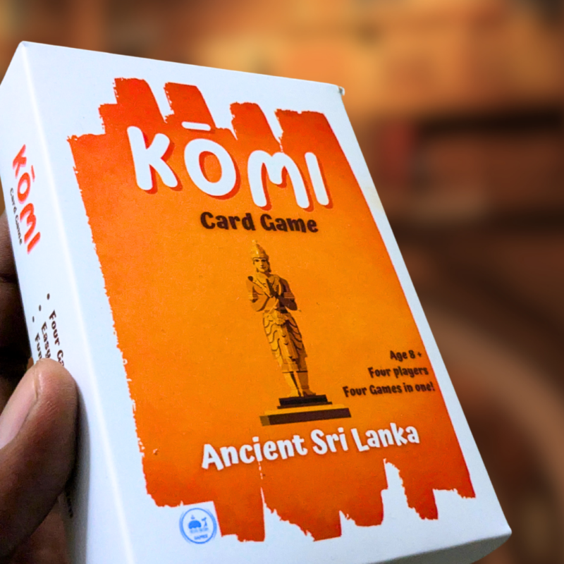 KOMI, History, Sri Lanka, Card Game, board game, interactive education, education, Sri Lankan, memory game, adventure game box