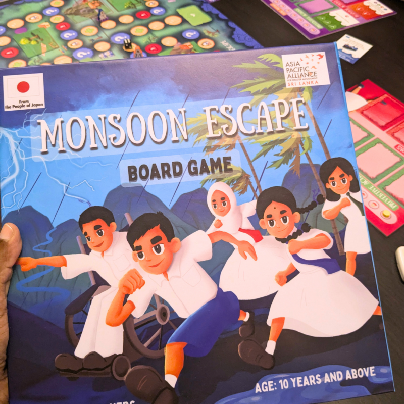 Monsoonescape, Card Game, board game, interactive education, education, Sri Lankan, memory game, adventure game box