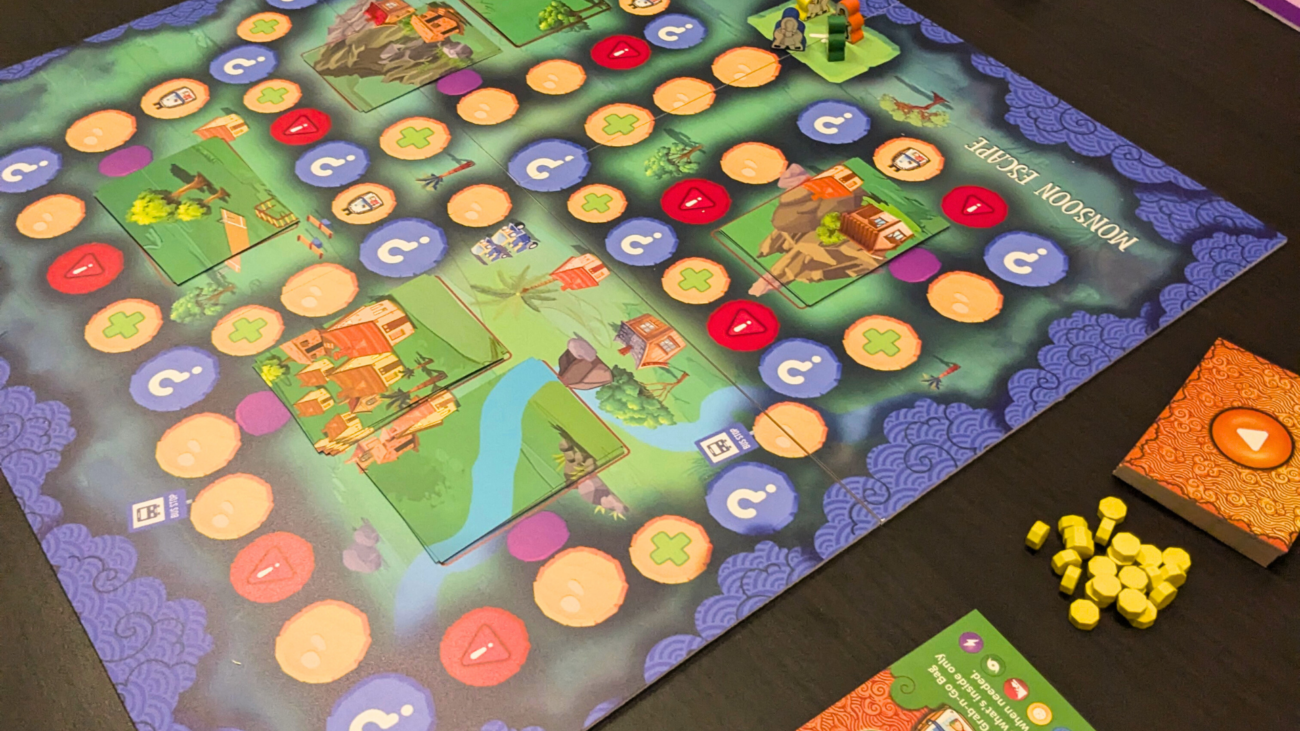 Monsoonescape, Card Game, board game, interactive education, education, Sri Lankan, memory game, adventure game box